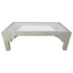 Midcentury Karl Springer Style Textured Coffee Table 10