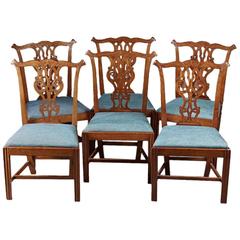 Antique Set of Six 18th Century English Mahogany Dining Chairs