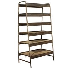 Repurposed French Industrial Steel Shelving Unit, 1930s