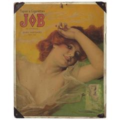 Rare Art Nouveau cardboard at "JOB Cigarettes" 1889 by Daniel Hernandez