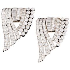 Pair of Diamond, Platinum and Gold Dress Clips