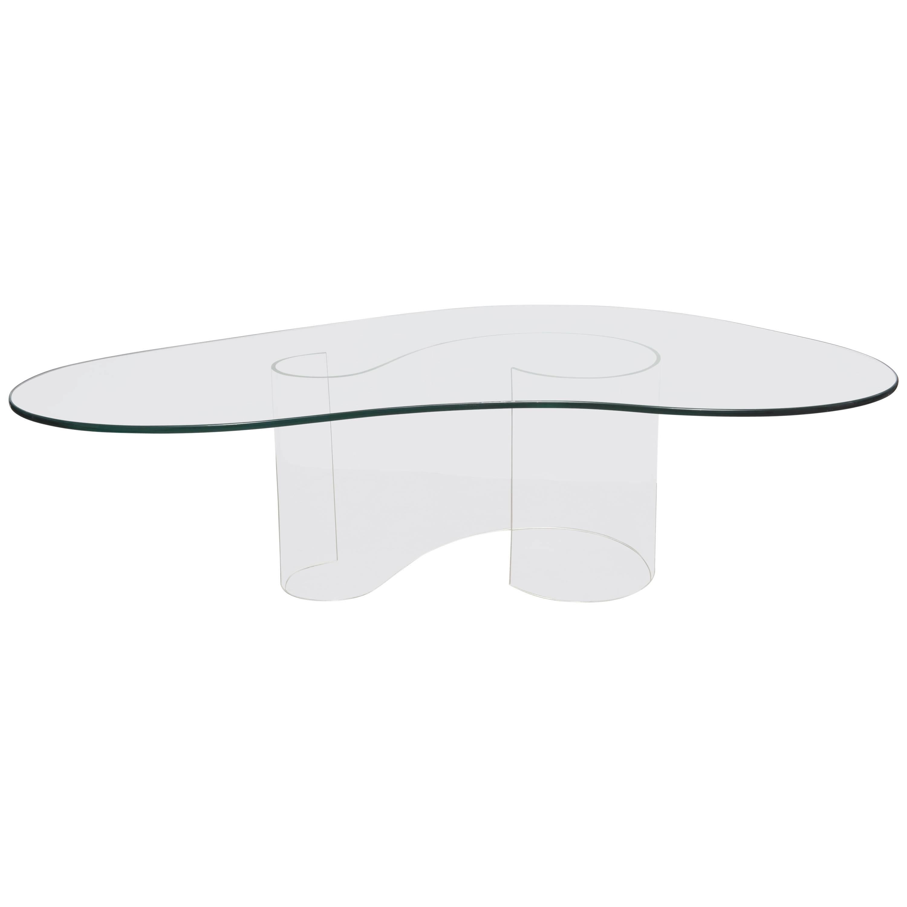 Mid-Century Modern Sculptural Free-Form Lucite Coffee Table For Sale