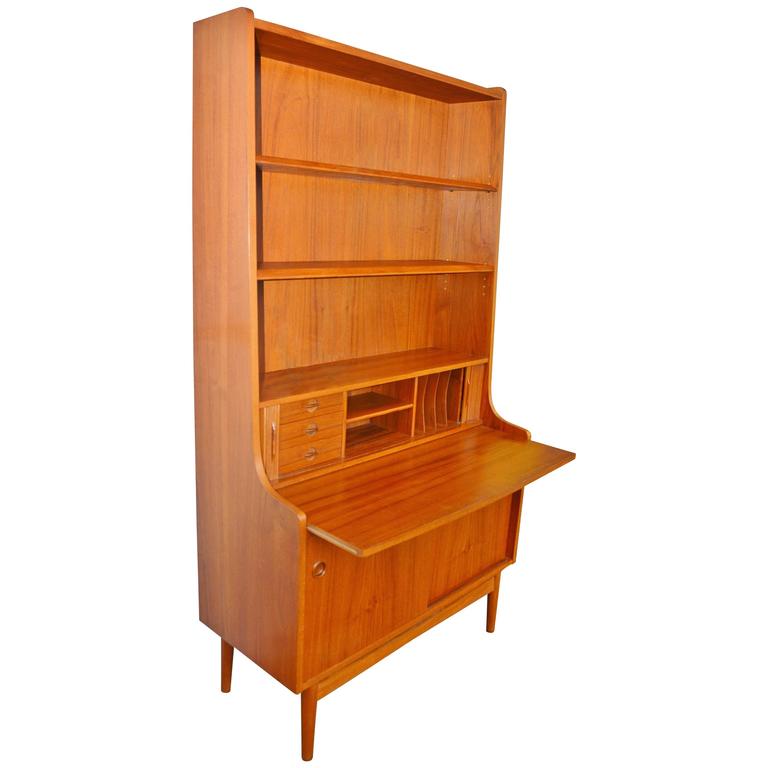 Stellar Quality Børge Mogensen Teak Secretary Desk With Bookcase