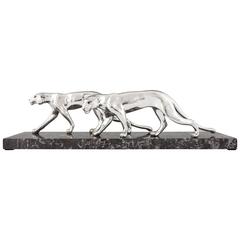 French Art Deco panther sculpture by M. Font, 1930