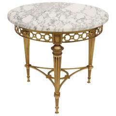 Round Louis XVI Style Side Table