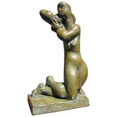 Joseph Csaky Bronze No. 3/8 "Jeune Femme Nue Agenouillée, " 1945