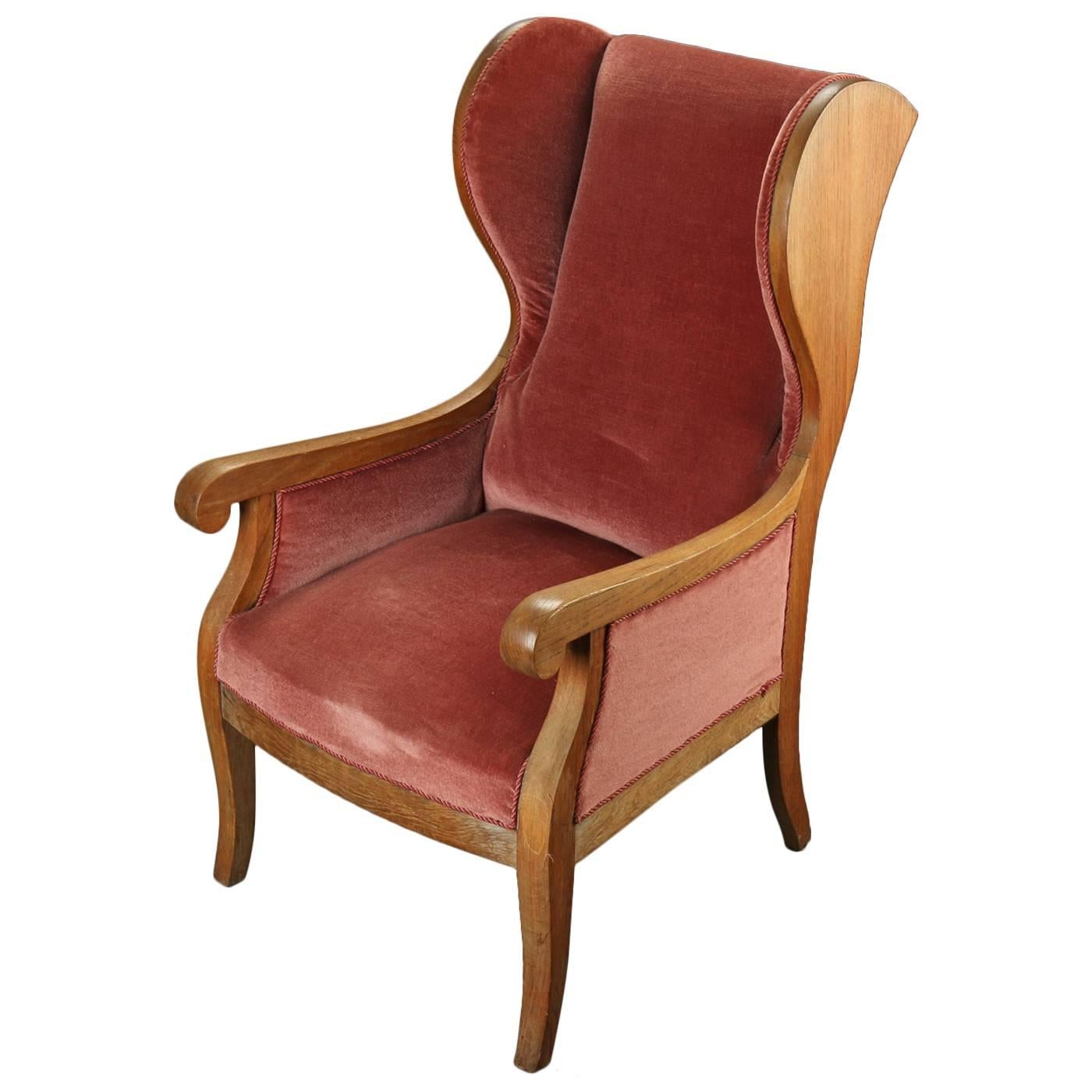 High Wingback Chair by Frits Henningsen, 1940s For Sale