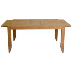 Oak Dining Table with Leaves by Guillerme et Chambron