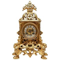 Antique French Gold Ormolu Mantel Clock, 19th Century