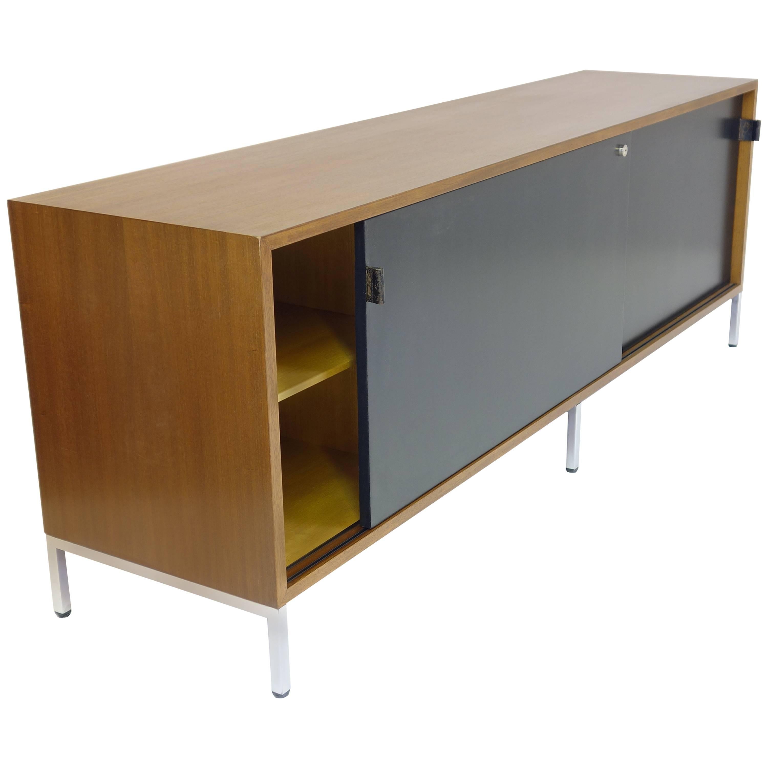 Sideboard by Florence Knoll in Veneered Walnut Credenza Bureau Commode Cabinet For Sale