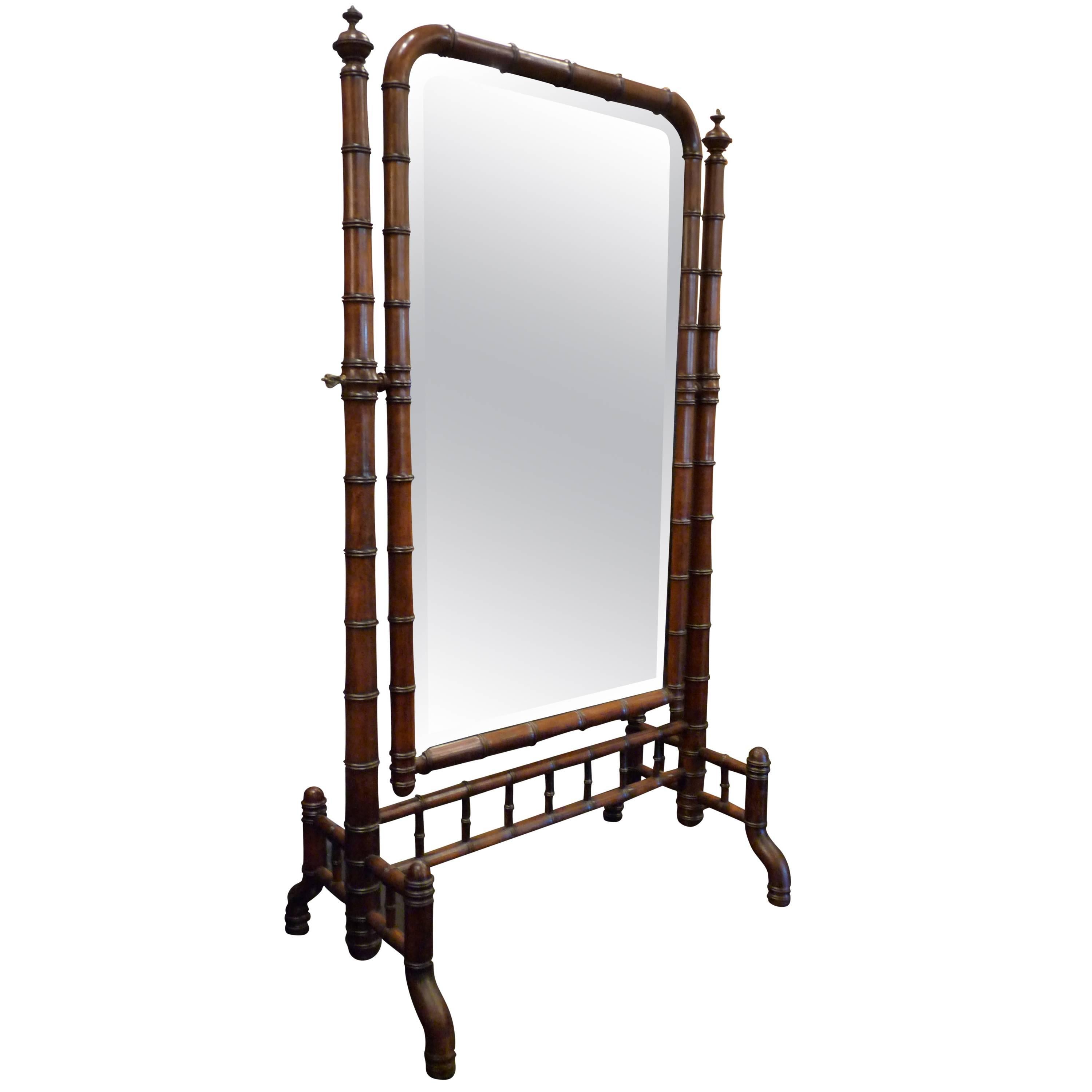 Faux Bamboo Dressing Mirror