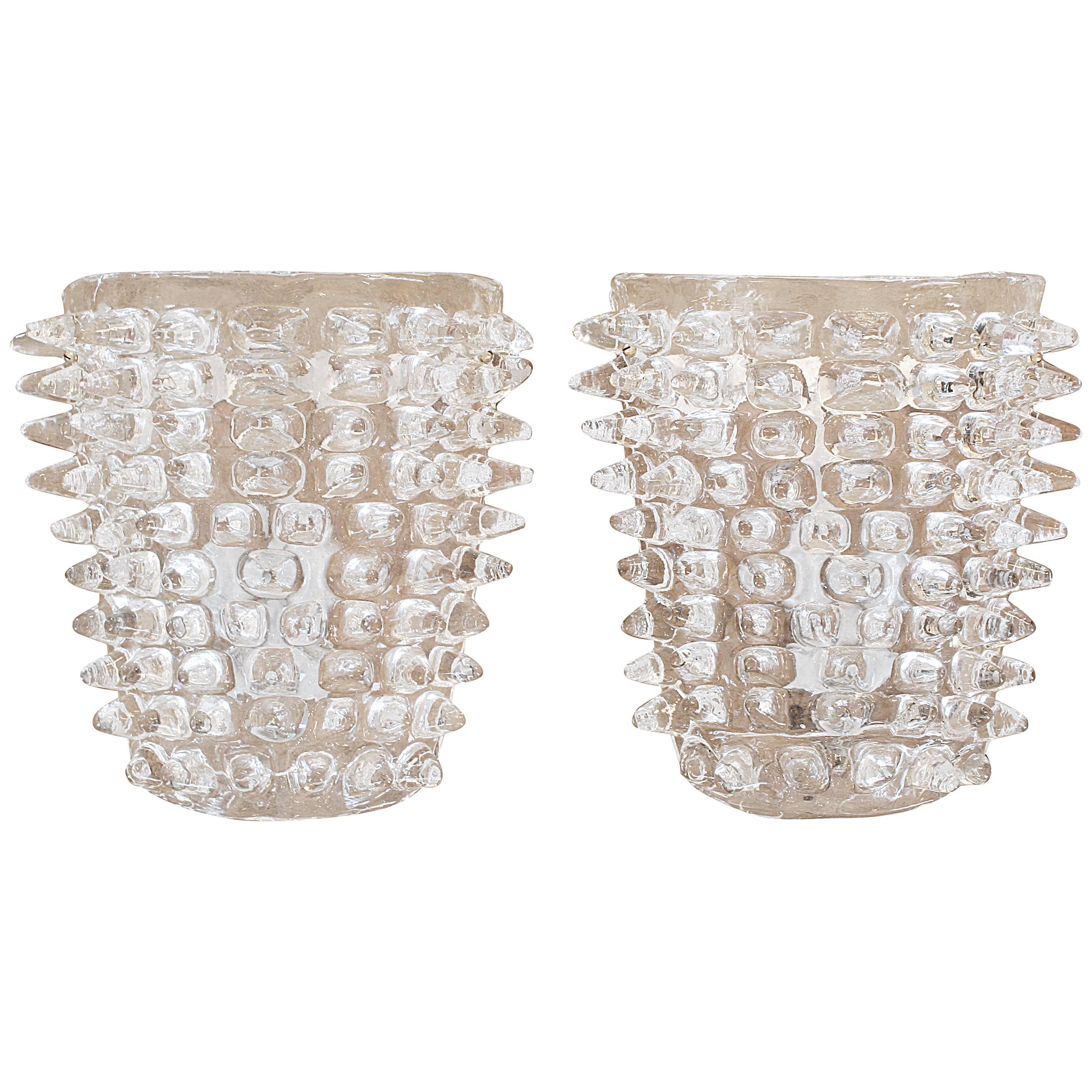 Spiked Murano Glass Sconces For Sale