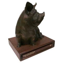Large Sandy Scott Bronze Sculpture of a Pig