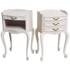 Pair of Painted Louis XV Style Bedside Cabinets, France, circa 1890s