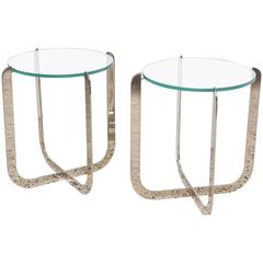 Pair of Polished Chrome Side Tables Attributed to Milo Baughman for DIA, 1970s