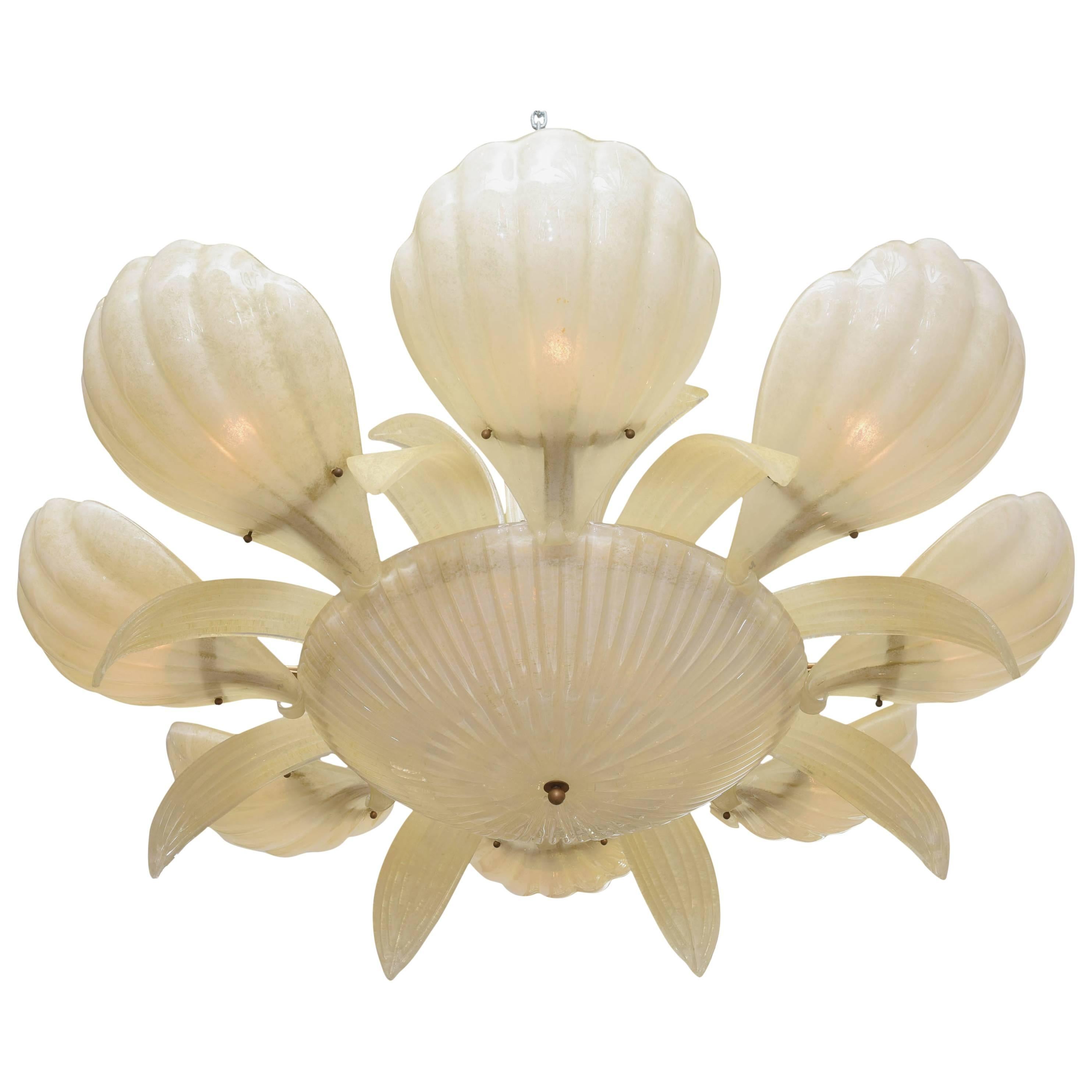 Vintage Murano Glass Chandelier by Seguso