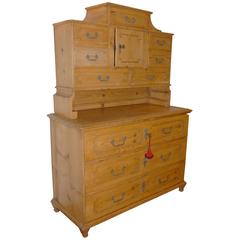 18th Century Pinewood Cabinet on Chest
