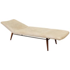 Mid-Century Leather Chaise Longue