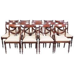 English Regency Dining Chairs with Swag Back, Set of 14 3