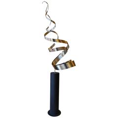 Monumental Chrome Abstract Curtis Jere Kinetic Sculpture 10
