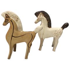 Bruno Gambone Pair of Ceramic Horses 1970 Italy