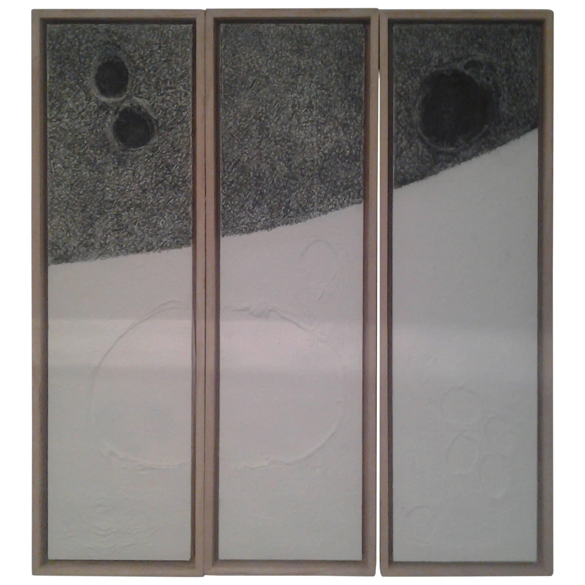 Alessandro Sciolari Painting "Trittico of The Dark Side of the Moon" For Sale