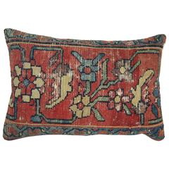 Rug Pillow with Blue Backing