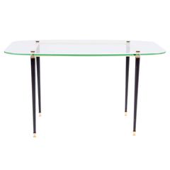 FRANCE GLAS TABLE  with brass Legs fontana arte style