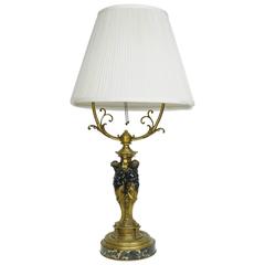 Patinated and Gilt Bronze Figural Table Lamp Attributed to E.F.Caldwell 
Co.