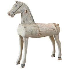 Cheval d'enfant suédois en bois du 19ème siècle