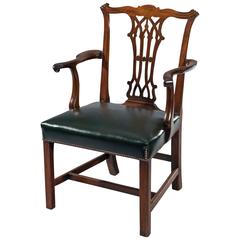 George III Mahogany Open Armchair