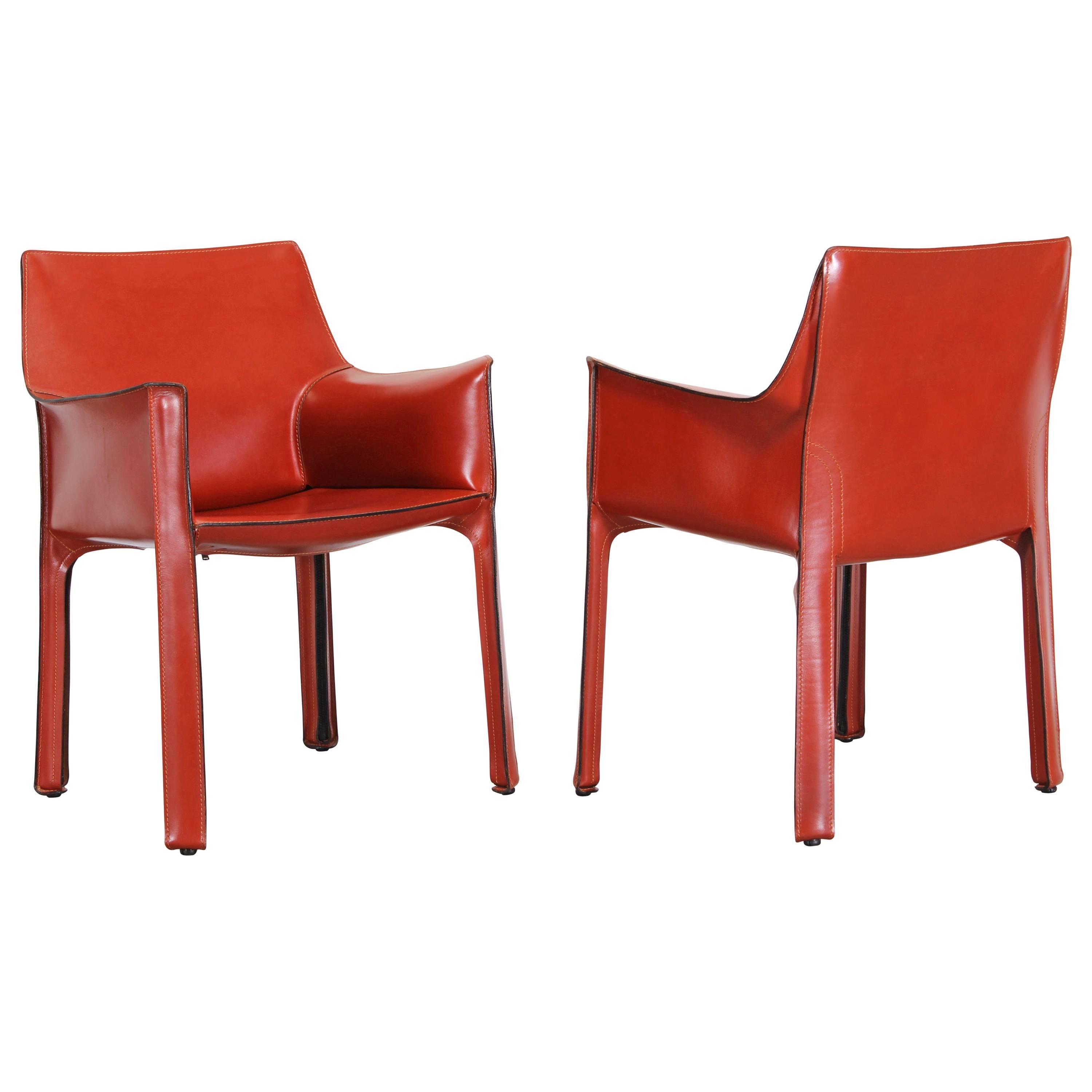 Pair of 413 Cab Chairs by Mario Bellini by Cassina
