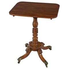 Small Regency Period Mahogany Tilt-Top Single Pedestal Occasional Table 