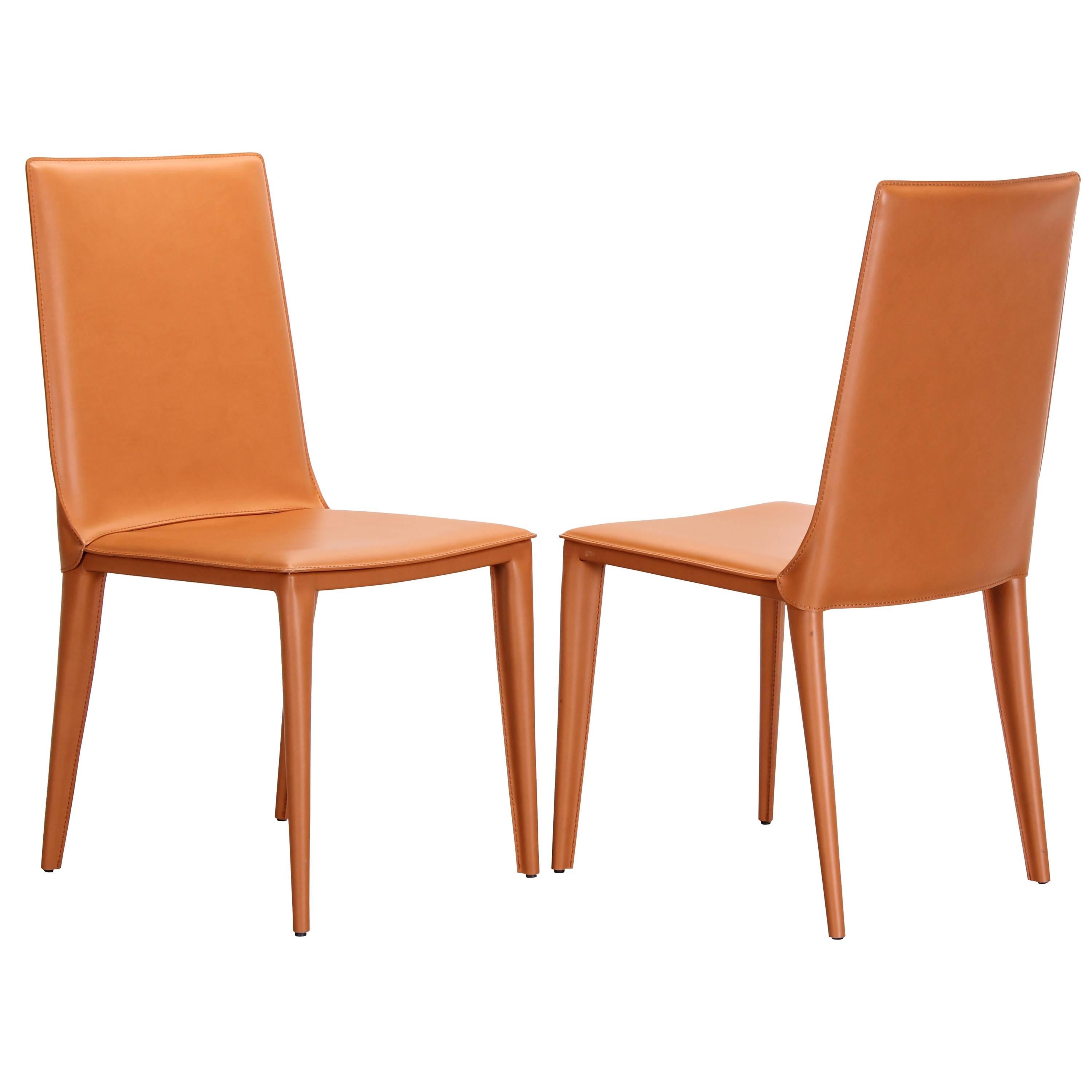Pair of Frag Pradamano Leather Side Chairs, 2000 1 Available 