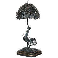 Antique Hand-Forged Rooster Lamp