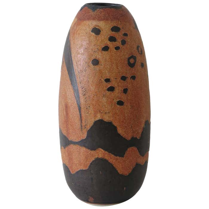 Incision Art Studio Art Pottery Vase Incised Sgraffito Signed For Sale at 1stDibs ...