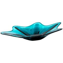  Large Vintage Murano Turquoise Centerpiece