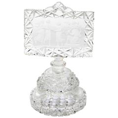 Antique Cut Crystal Perfume Dipper with Top