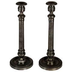 Retro English Pewter Candlestick