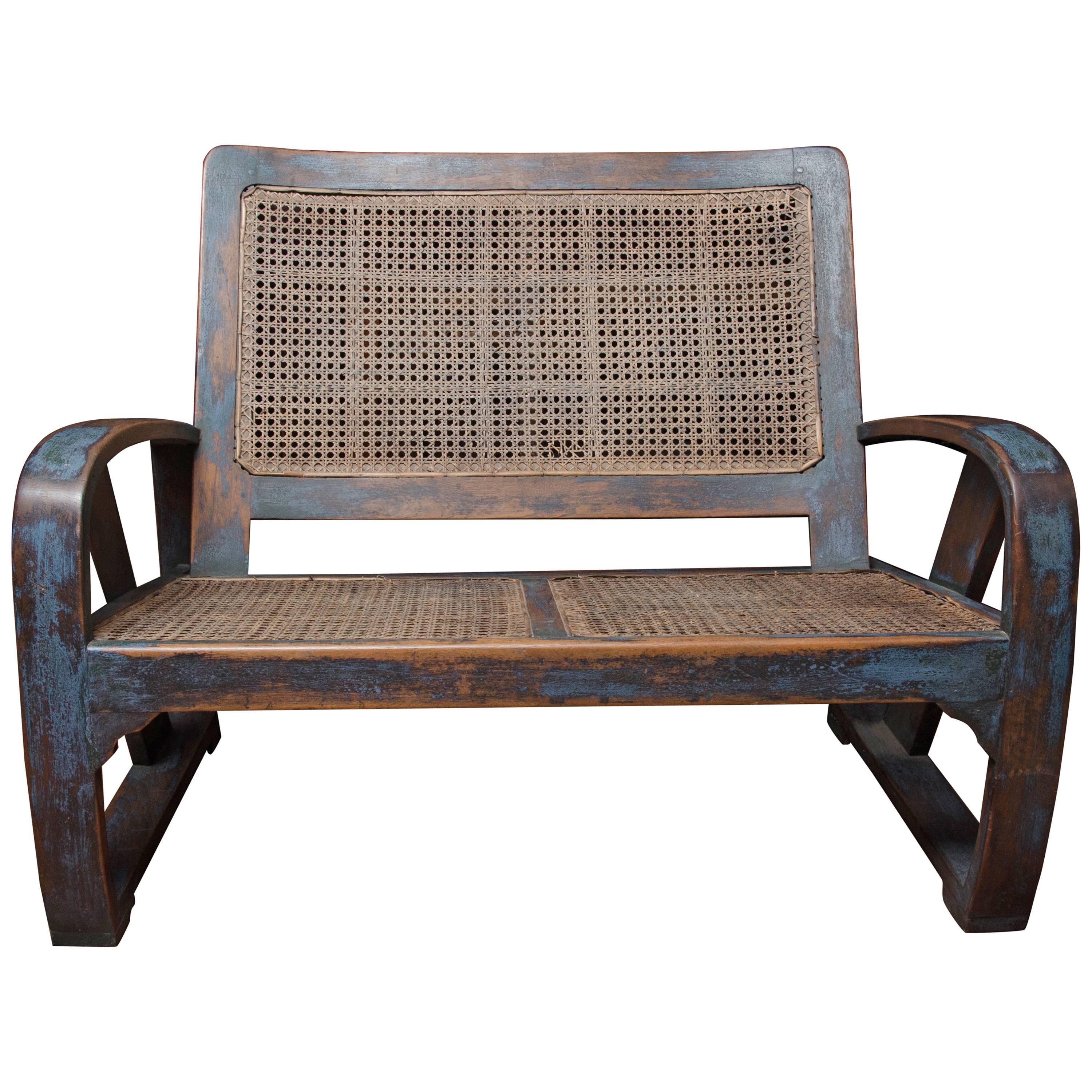 Late 19th Century Indonesian Dutch Colonial Lacquered Settee For Sale