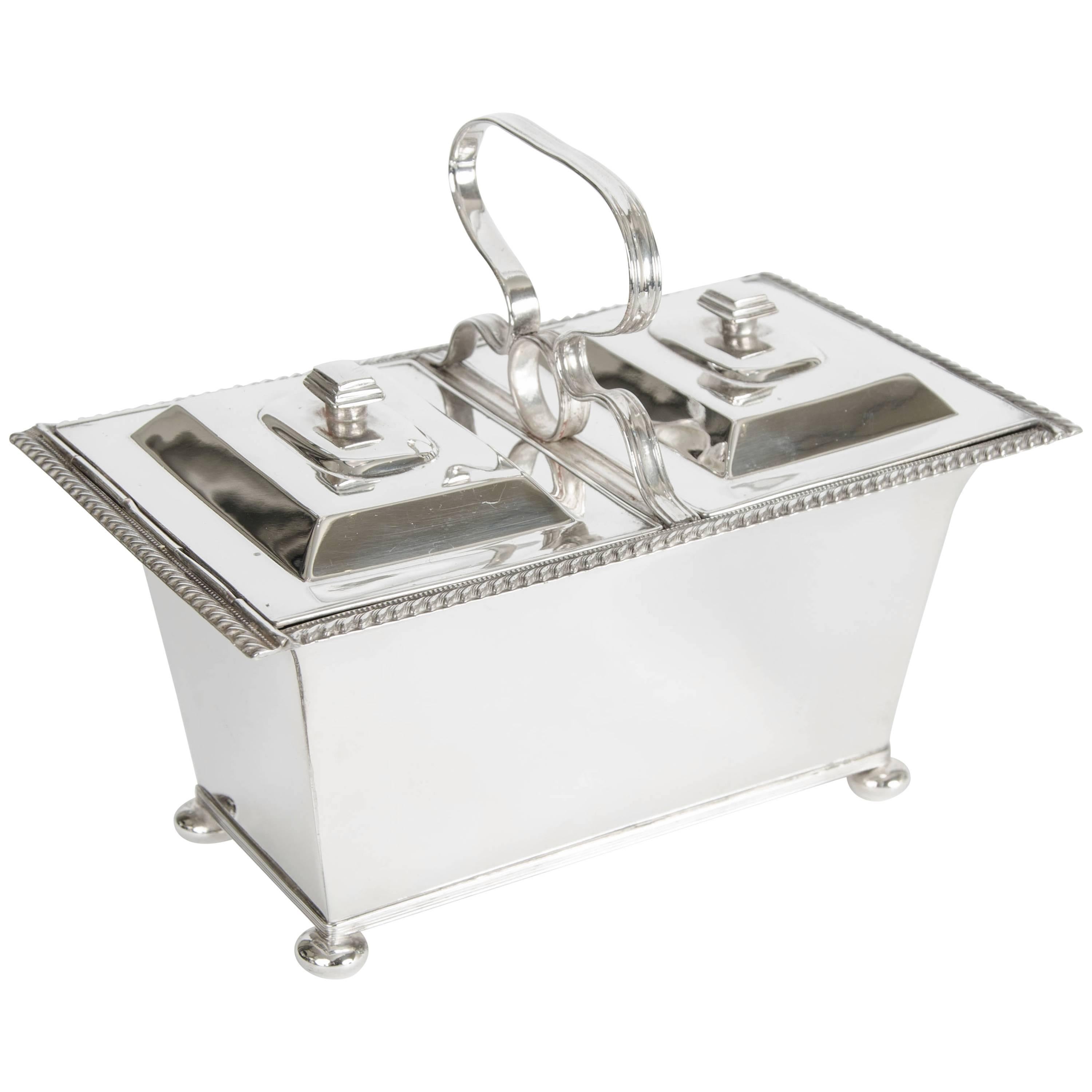 Silver Plate Double Tea Caddy C.1940