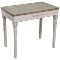 19th Century Antique Swedish Marble-Top Console Table 19th Century Antique Swedish Marble-Top Console Table