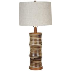 Brushed Brown Ceramic Martz Bamboo Lamp