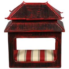 Pagoda Style Bamboo Dog Bed