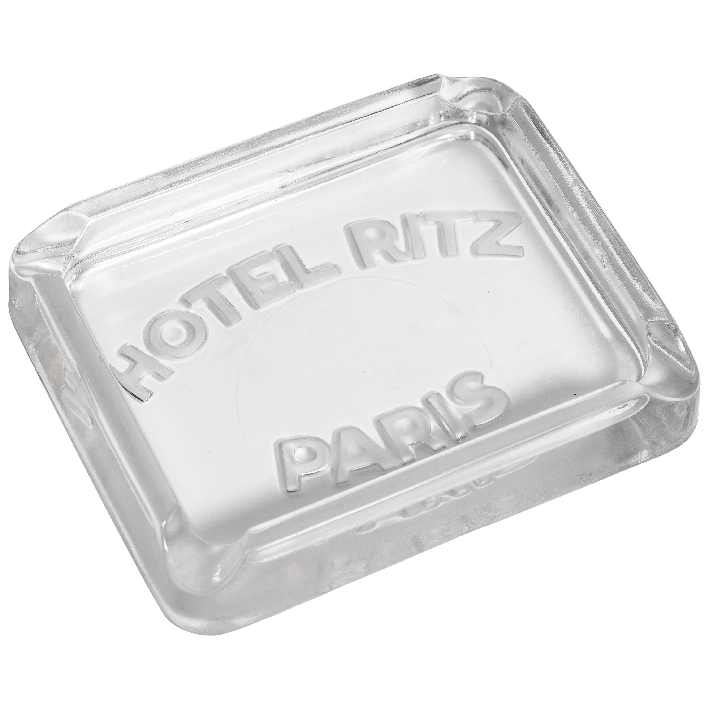 Stolen from the Hotel Ritz Paris Art Deco Glass Ashtray