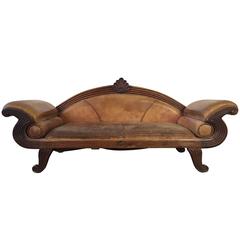 Early 20th Century European Leather Sofa