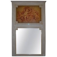 Louis XVI Style Painted Trumeau Mirror