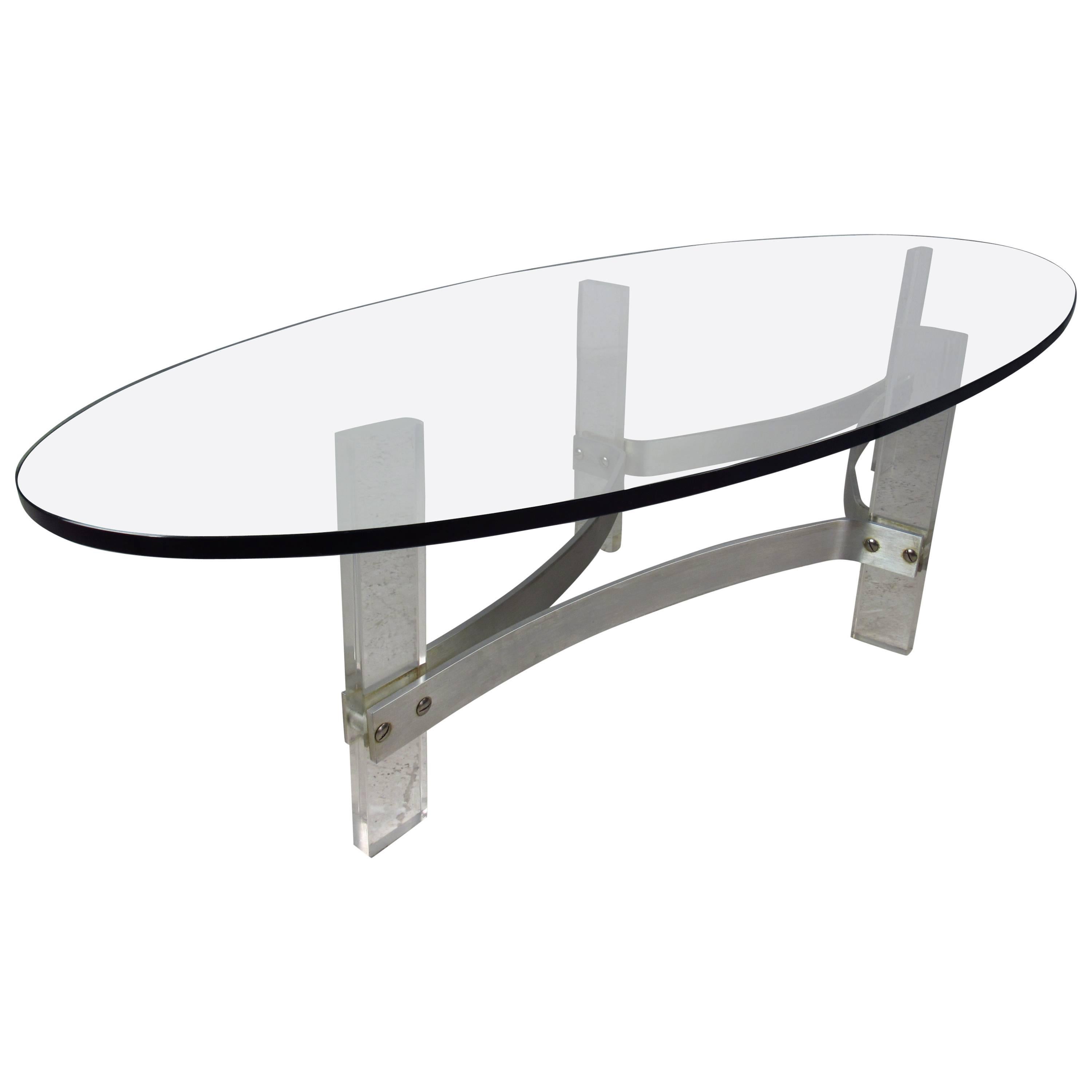 Mid-Century Modern Lucite Coffee Table in the Style of Charles Hollis Jones