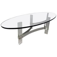 Mid-Century Modern Lucite Coffee Table in the Style of Charles Hollis Jones 