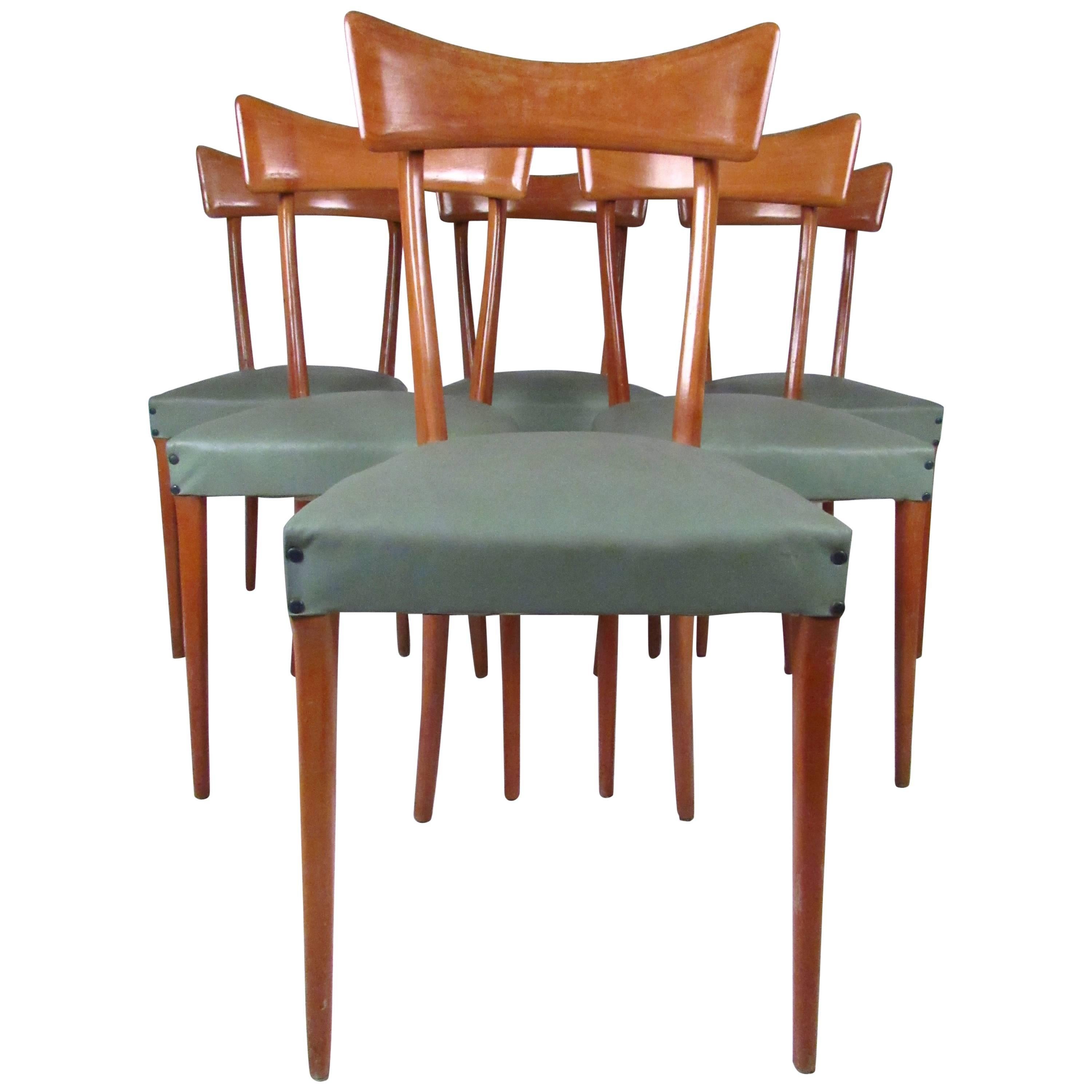 Midcentury Set of Ico Parisi Style Italian Dining Chairs